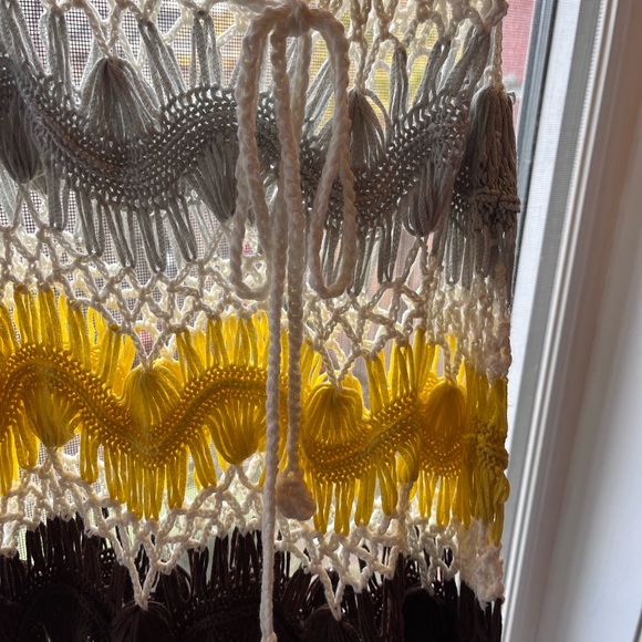 Small Crochet Dress Mesh Knit Orange, White and Green - Picture 3 of 5